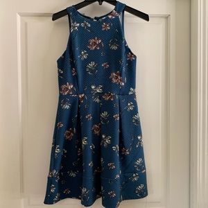 Xhilaration Blue floral tank top dress